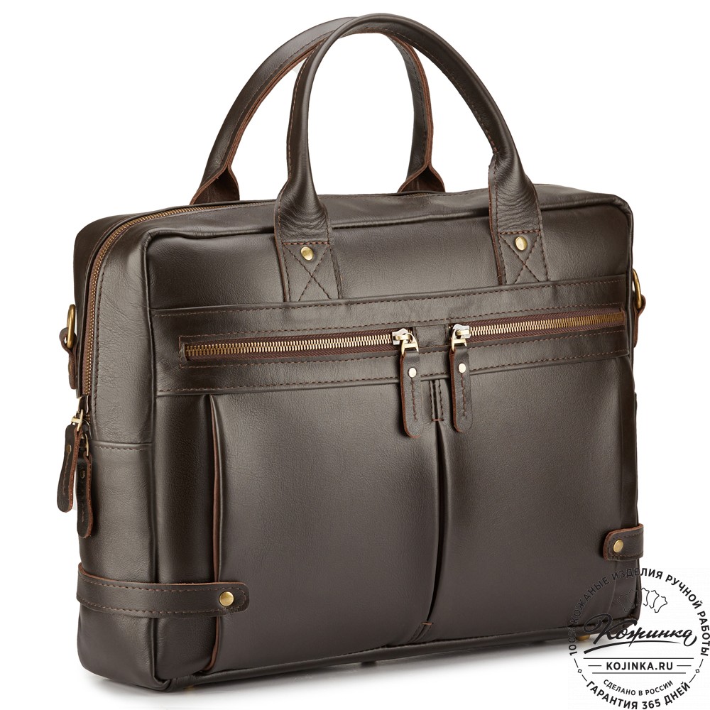 Кожаная деловая сумка "Роджер" (коричневая) 