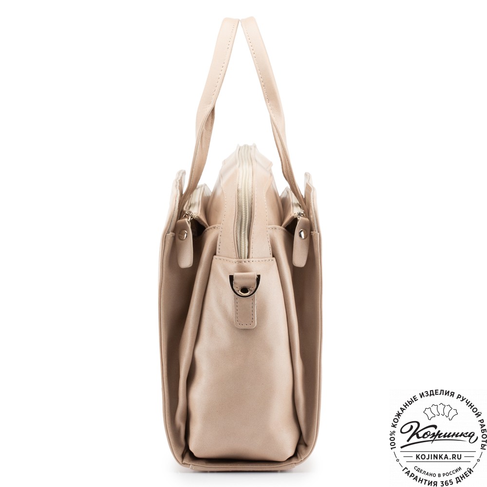 Женская кожаная сумка "Батерфляй" (пудра)