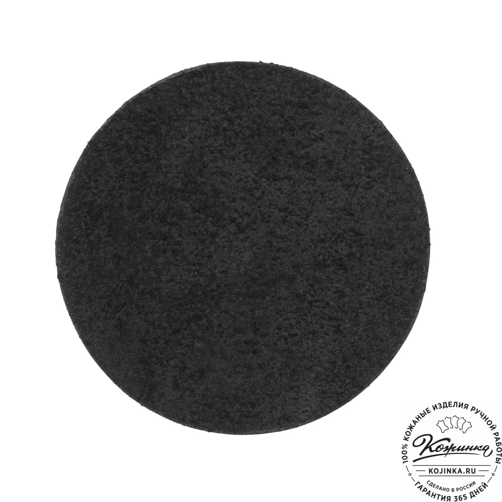 Кожаная подставка для стакана Костер - круг (чёрная)