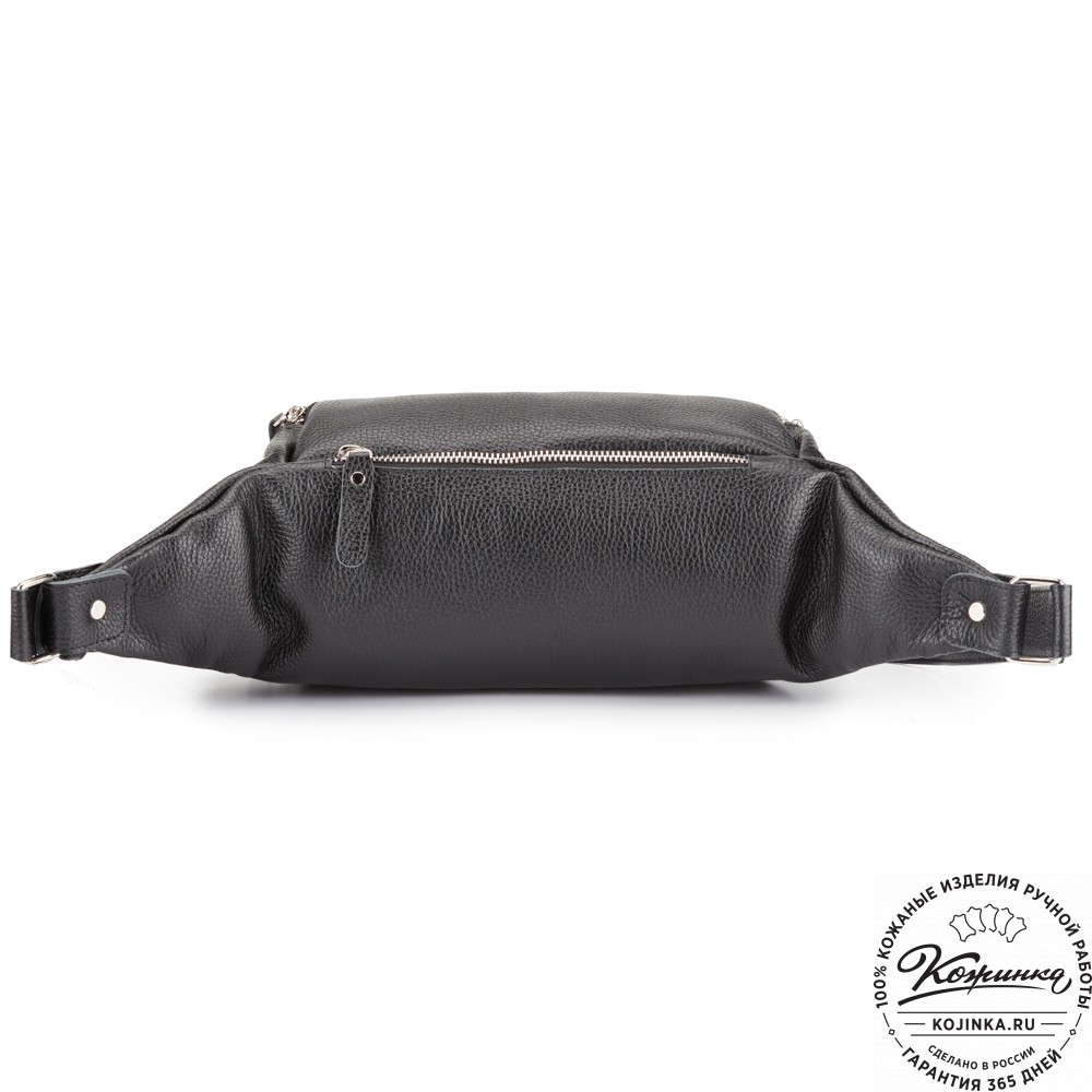 Кожаная сумка на пояс "Шерман" (чёрная) 