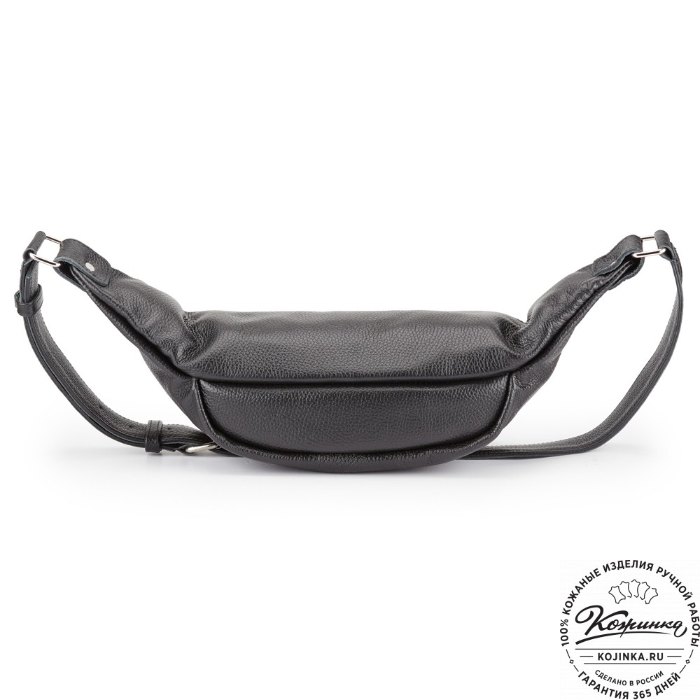 Кожаная сумка на пояс "Шерман" (чёрная) 