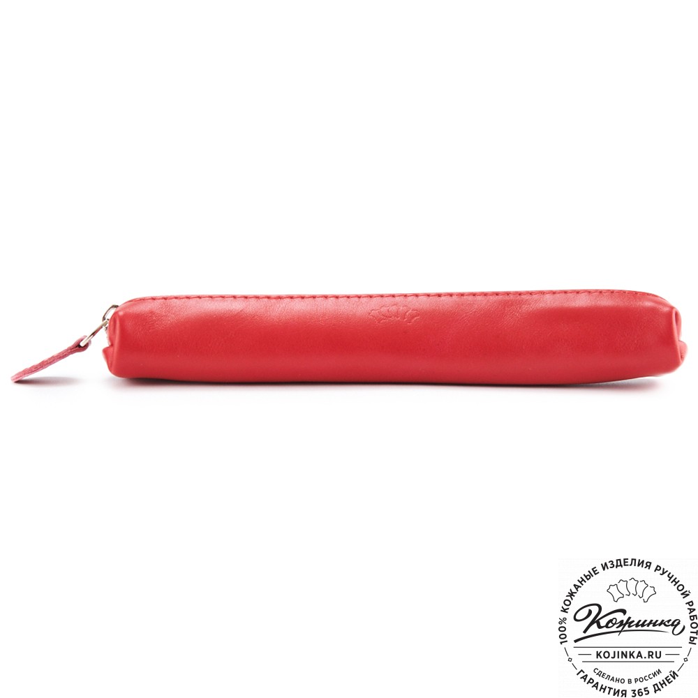 Кожаная мини-косметичка "Лонг" (красная)