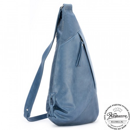 Кожаный рюкзак "Африка" (синий)