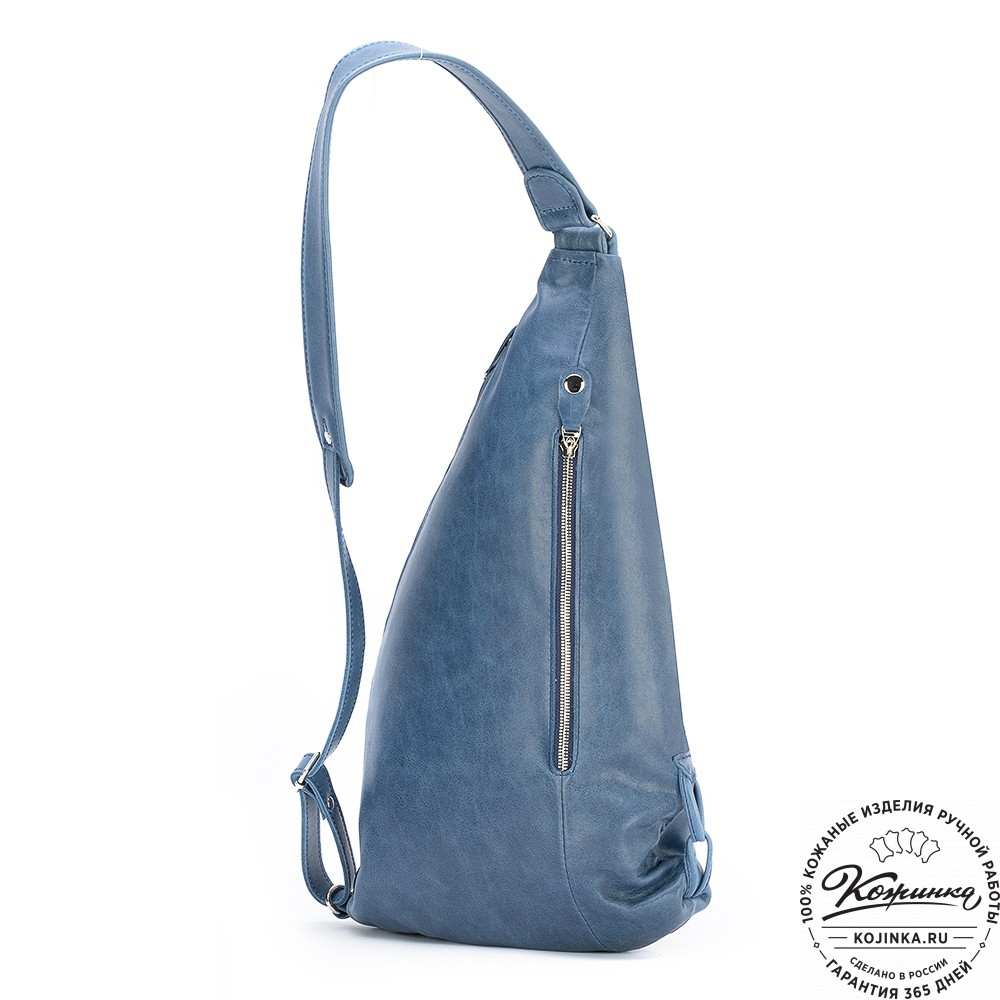 Кожаный рюкзак "Африка" (синий)