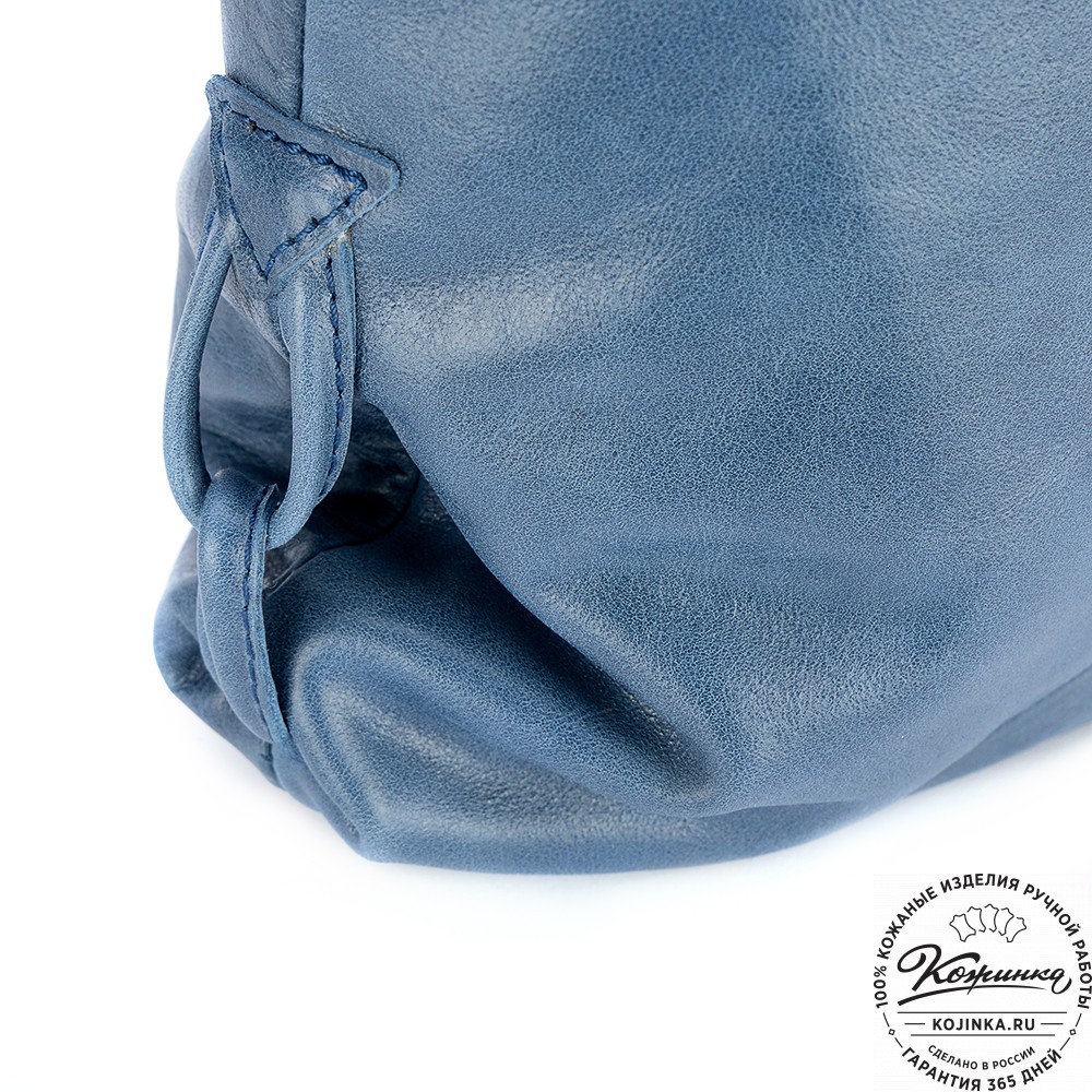 Кожаный рюкзак "Африка" (синий)