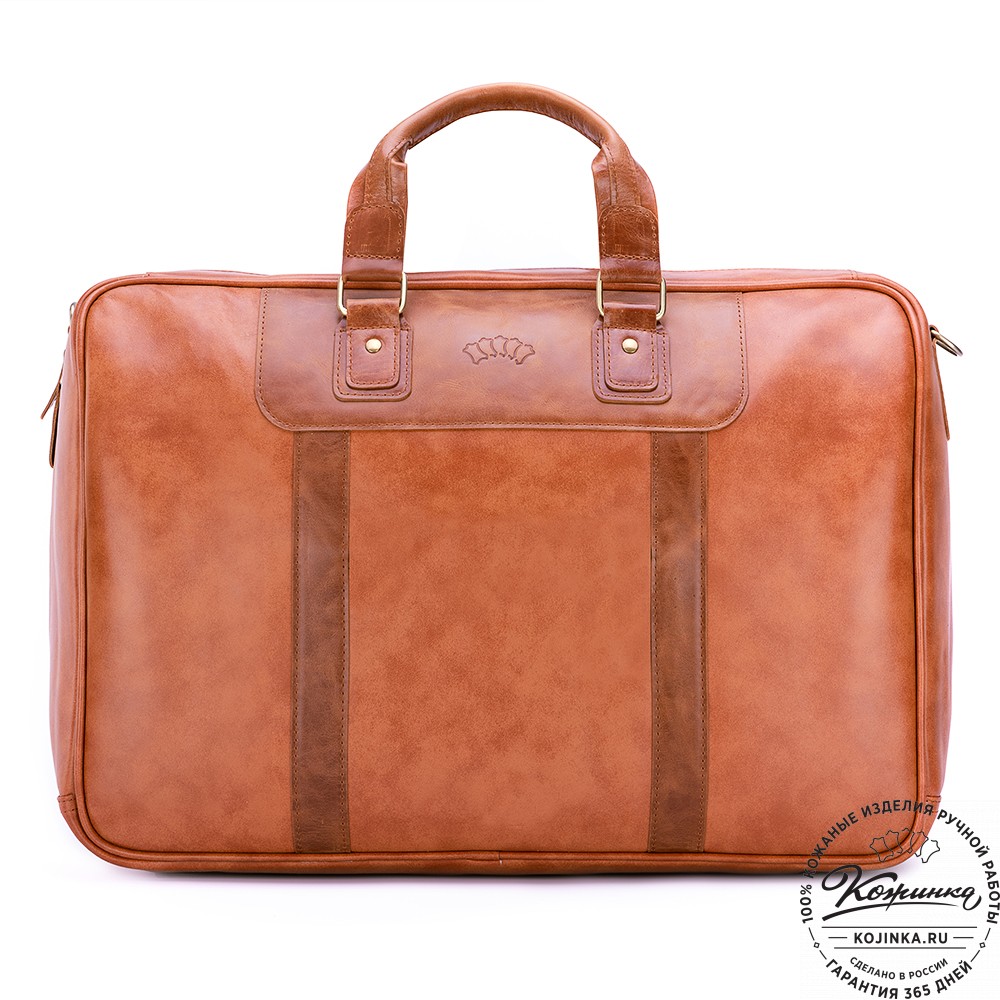 Кожаная дорожная сумка "Ирландия" (рыжая гладкая кожа)