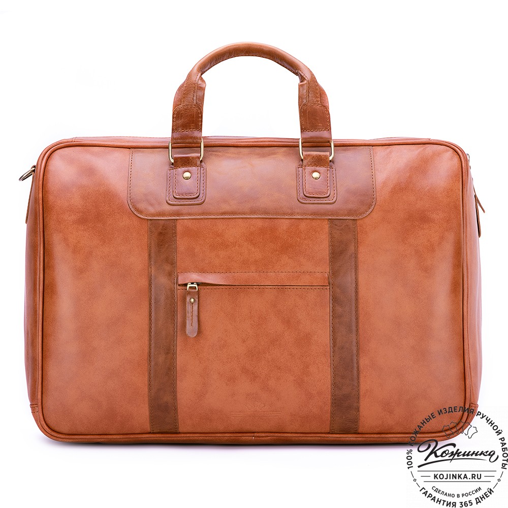 Кожаная дорожная сумка "Ирландия" (рыжая гладкая кожа)