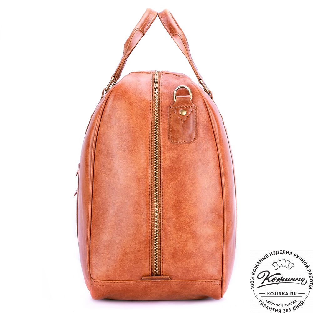 Кожаная дорожная сумка "Ирландия" (рыжая гладкая кожа)