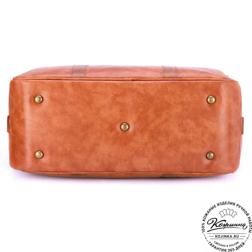 Кожаная дорожная сумка "Ирландия" (рыжая гладкая кожа)