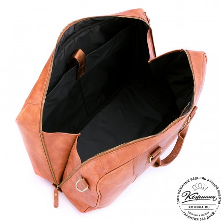 Кожаная дорожная сумка "Ирландия" (рыжая гладкая кожа)