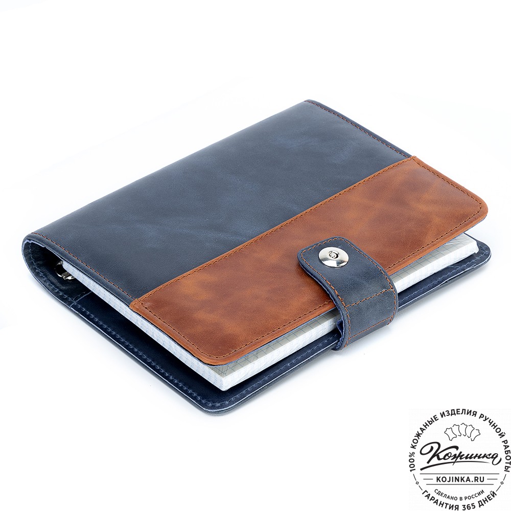 Кожаный ежедневник "Монблан" (синий антик)