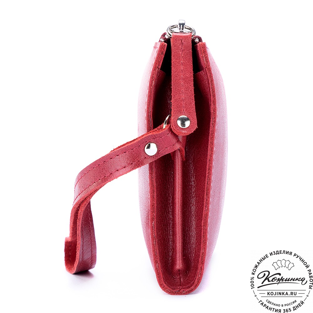 Кожаный клатч  Москва (малина)