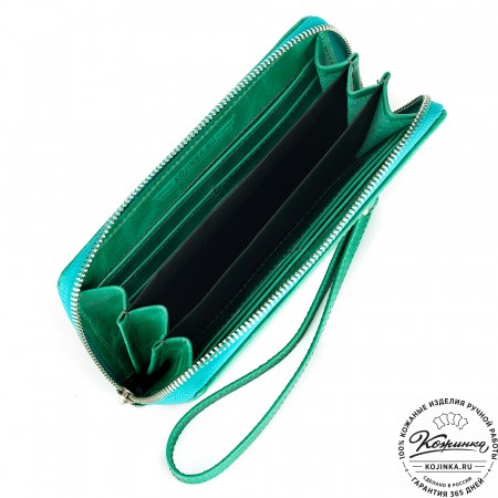 Кожаное портмоне "Амстердам" (изумруд)