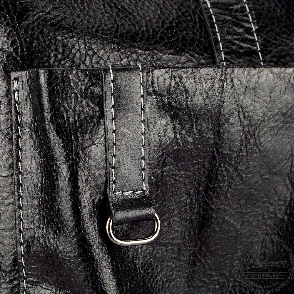 Кожаная деловая сумка "Стюарт" (глянец чёрный)