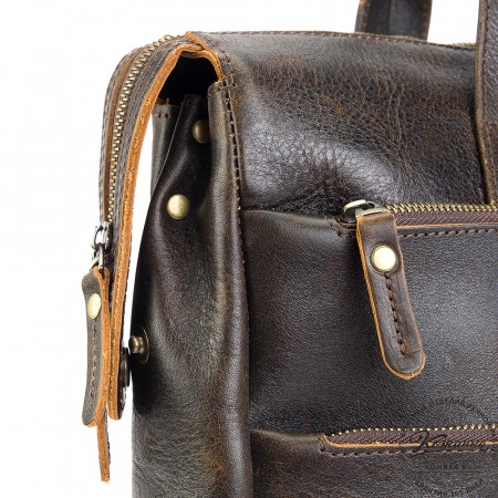 Кожаная деловая сумка "Марк" (коричневый эксклюзив)