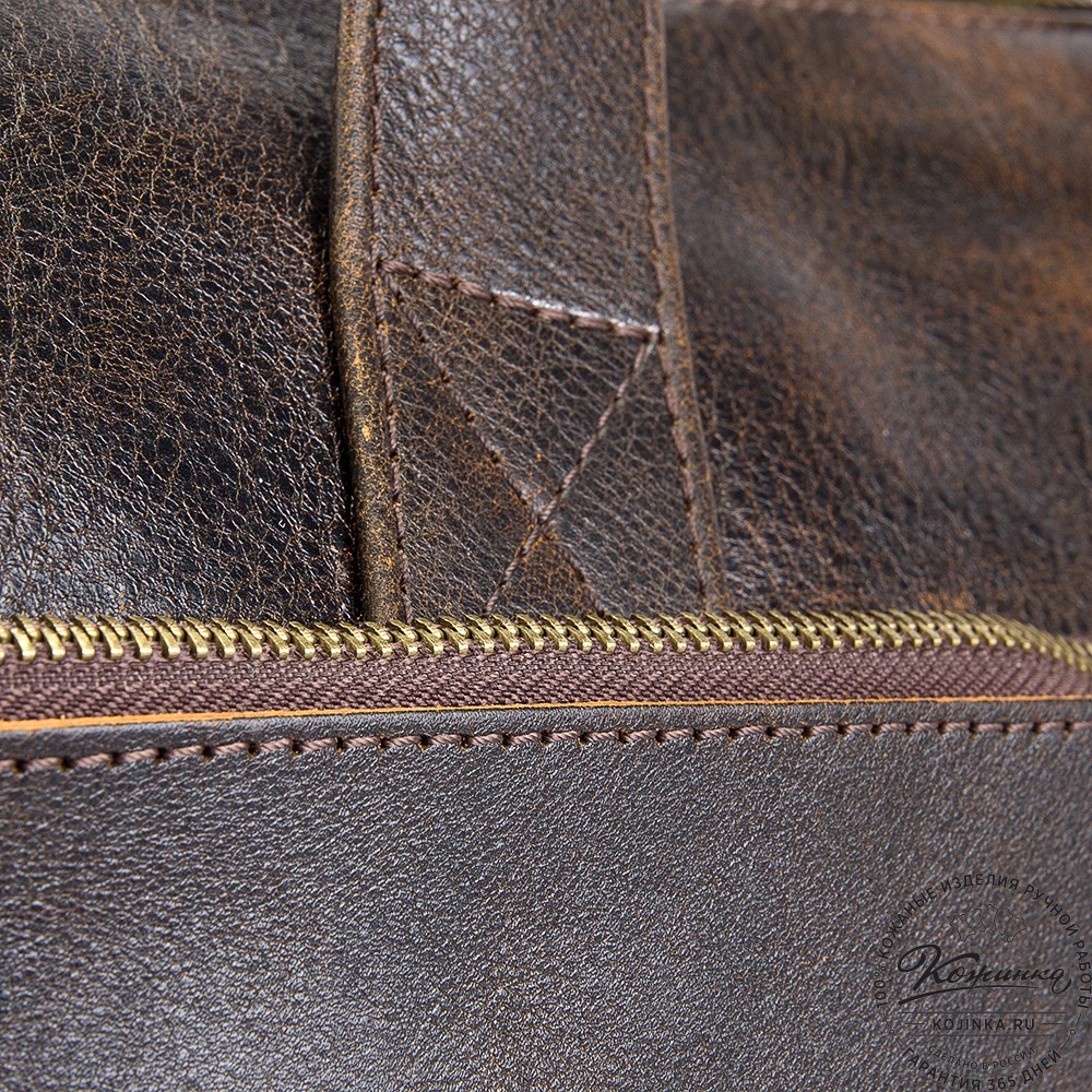 Кожаная деловая сумка "Марк" (коричневый эксклюзив)