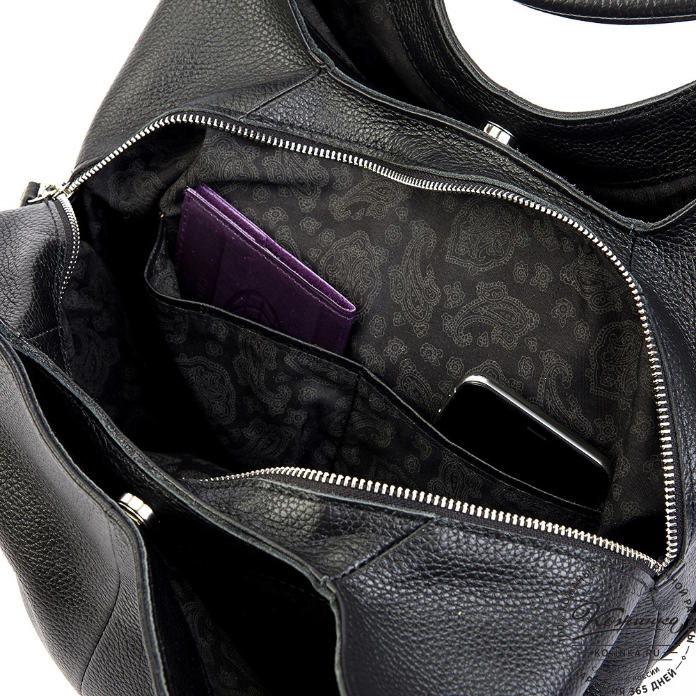 Женская кожаная сумка "Миллениум" (чёрная)