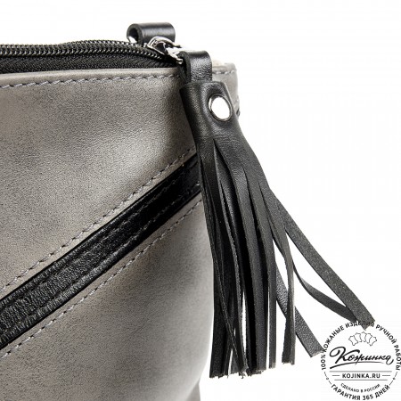 Женская кожаная сумка "Шарлота" (серая)