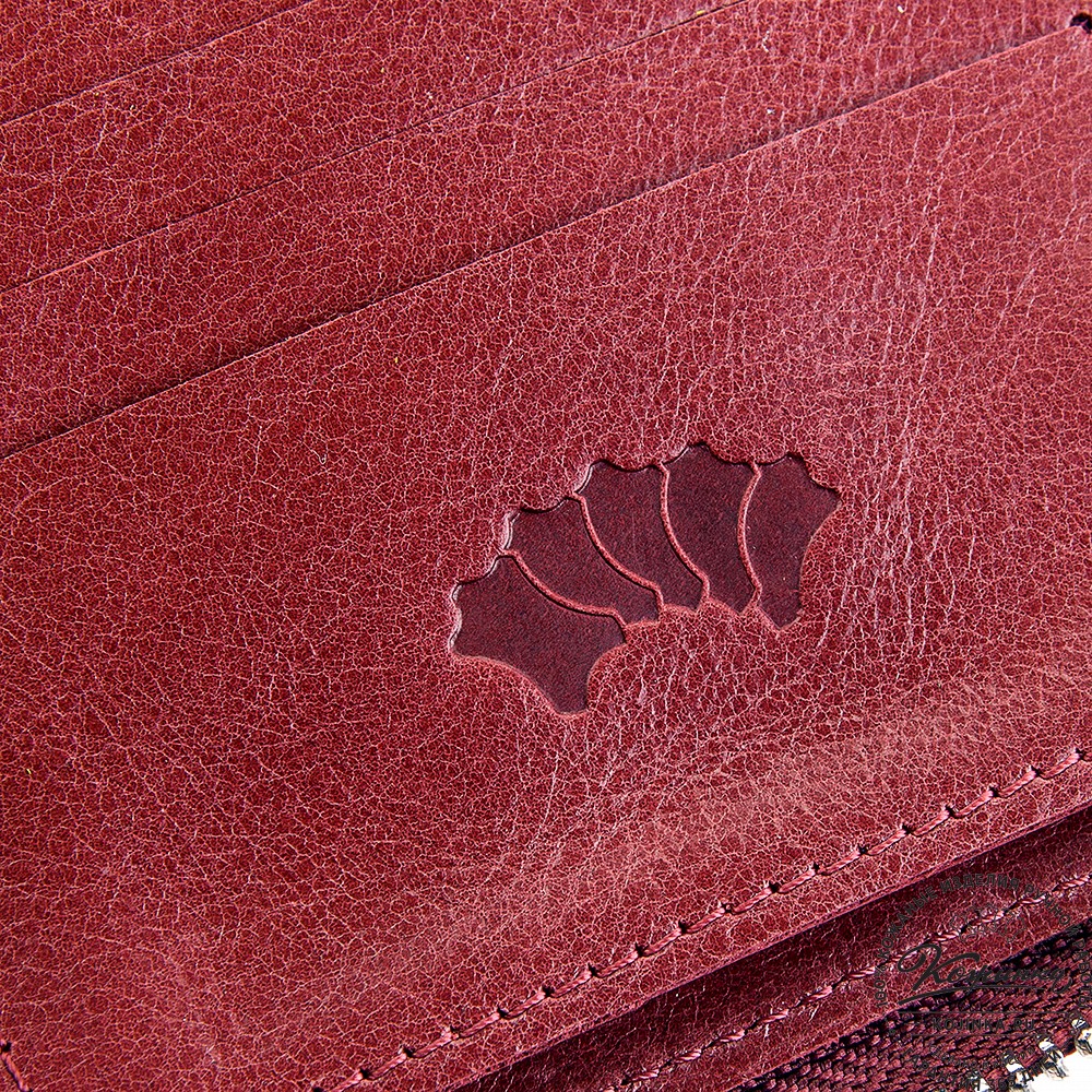 Кожаное портмоне "Швеция" (малина)