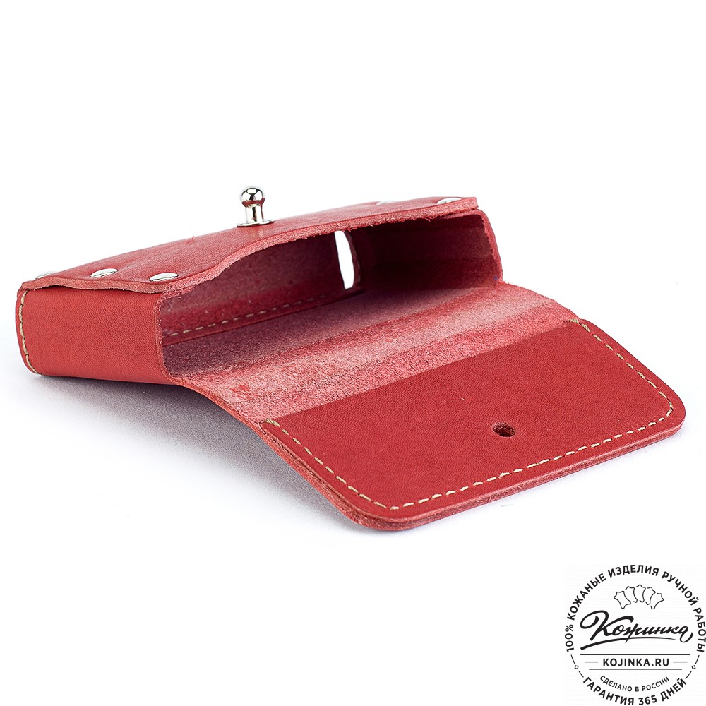Кожаный картхолдер "Тироль" (красный) 