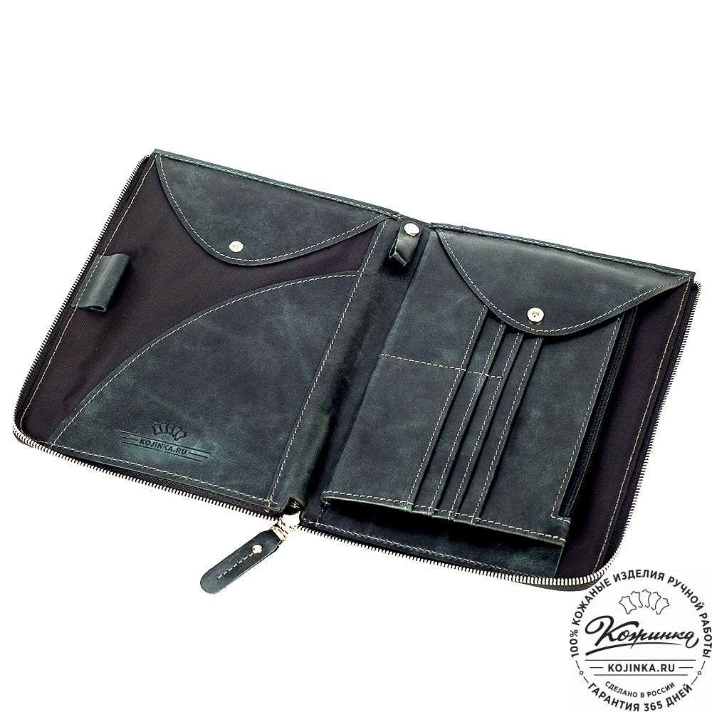 Кожаная папка для документов "Кейптаун" (черный антик)