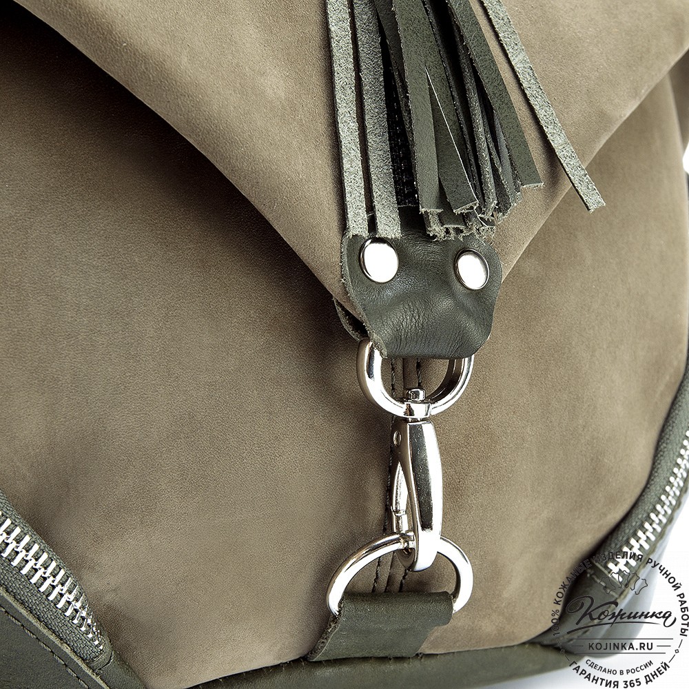 Женский кожаный рюкзак "Афродита" (олива нубук)
