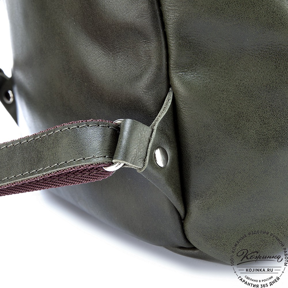 Женский кожаный рюкзак "Афродита" (олива нубук)