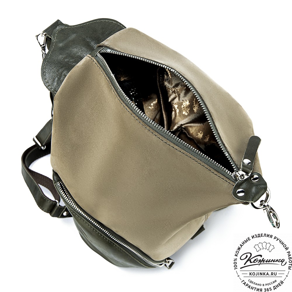 Женский кожаный рюкзак "Афродита" (олива нубук)