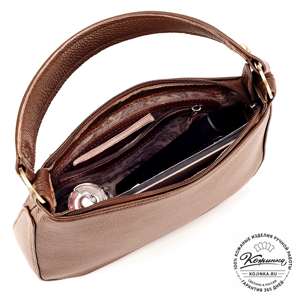 Женская кожаная сумка "Каролина" (светло-коричневая)