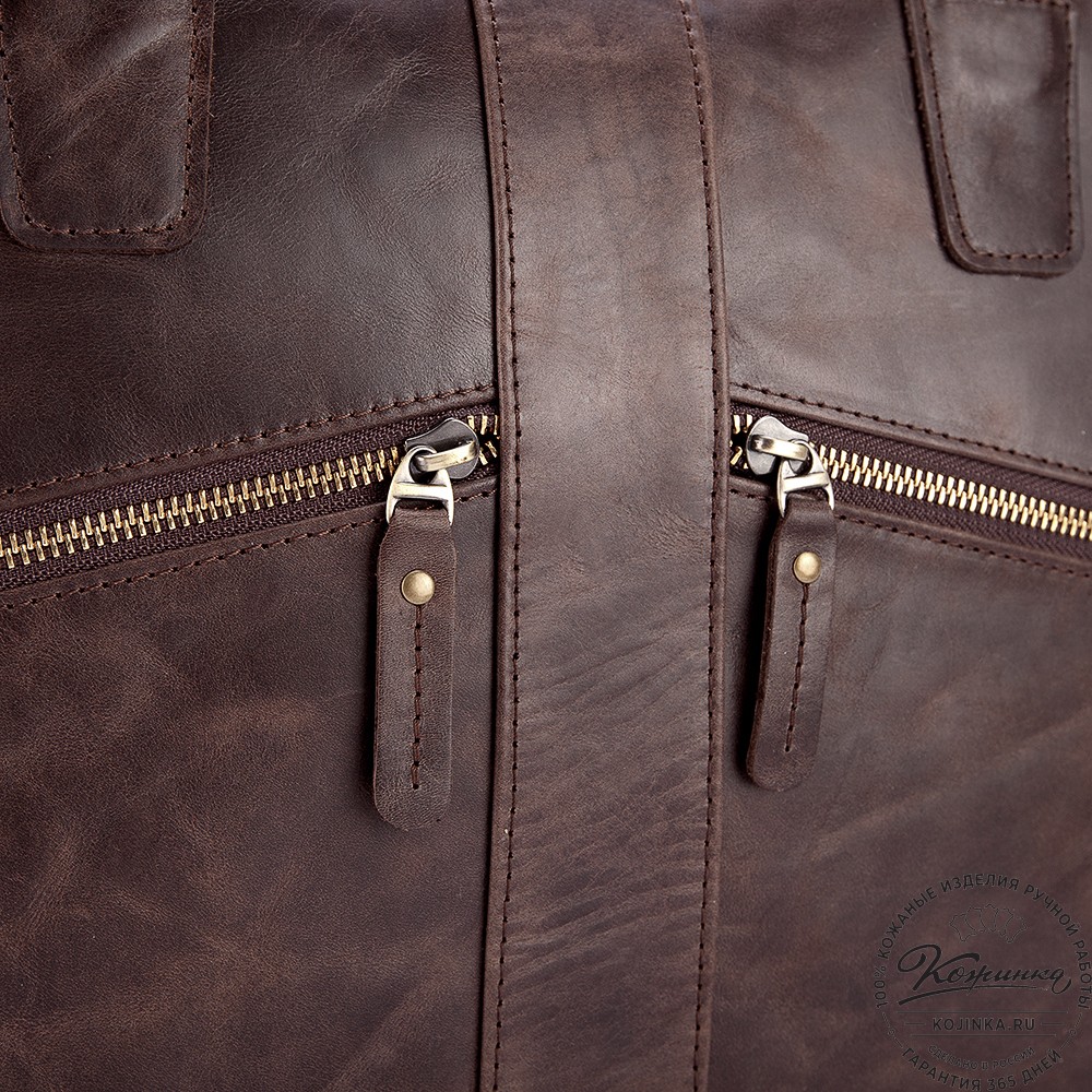 Кожаная деловая сумка "Окленд нью" (тёмно-коричневый антик)