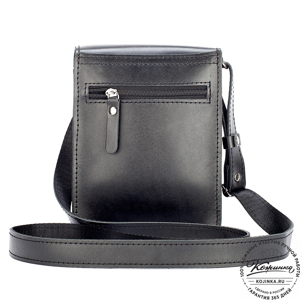 Мужская кожаная сумка "Робин" (черная)