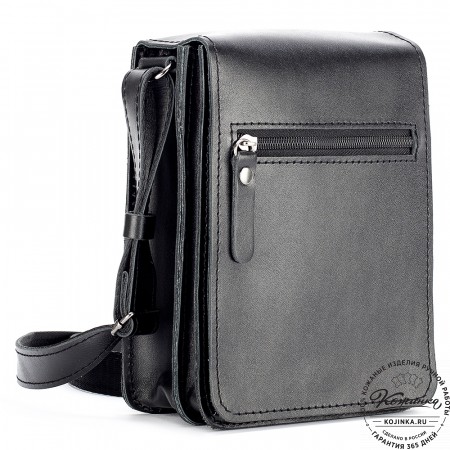 Мужская кожаная сумка "Робин" (черная)