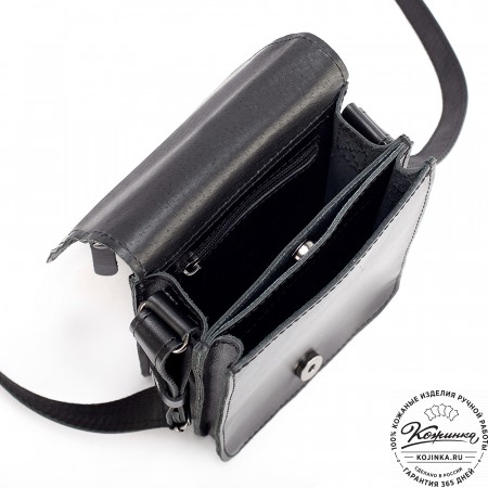 Мужская кожаная сумка "Робин" (черная)