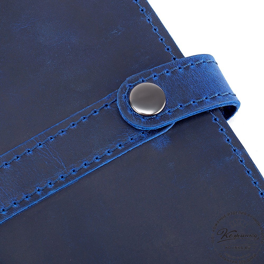 Кожаное портмоне "Тревис" (синий крейзи)