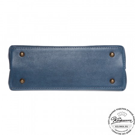 Женская кожаная сумка "Ванесса" (синяя)