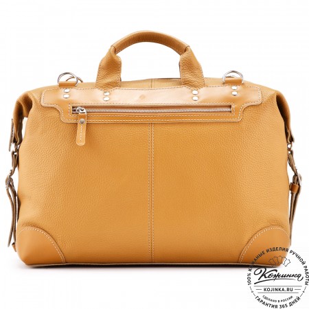Кожаная дорожная сумка "Сити" (охра)