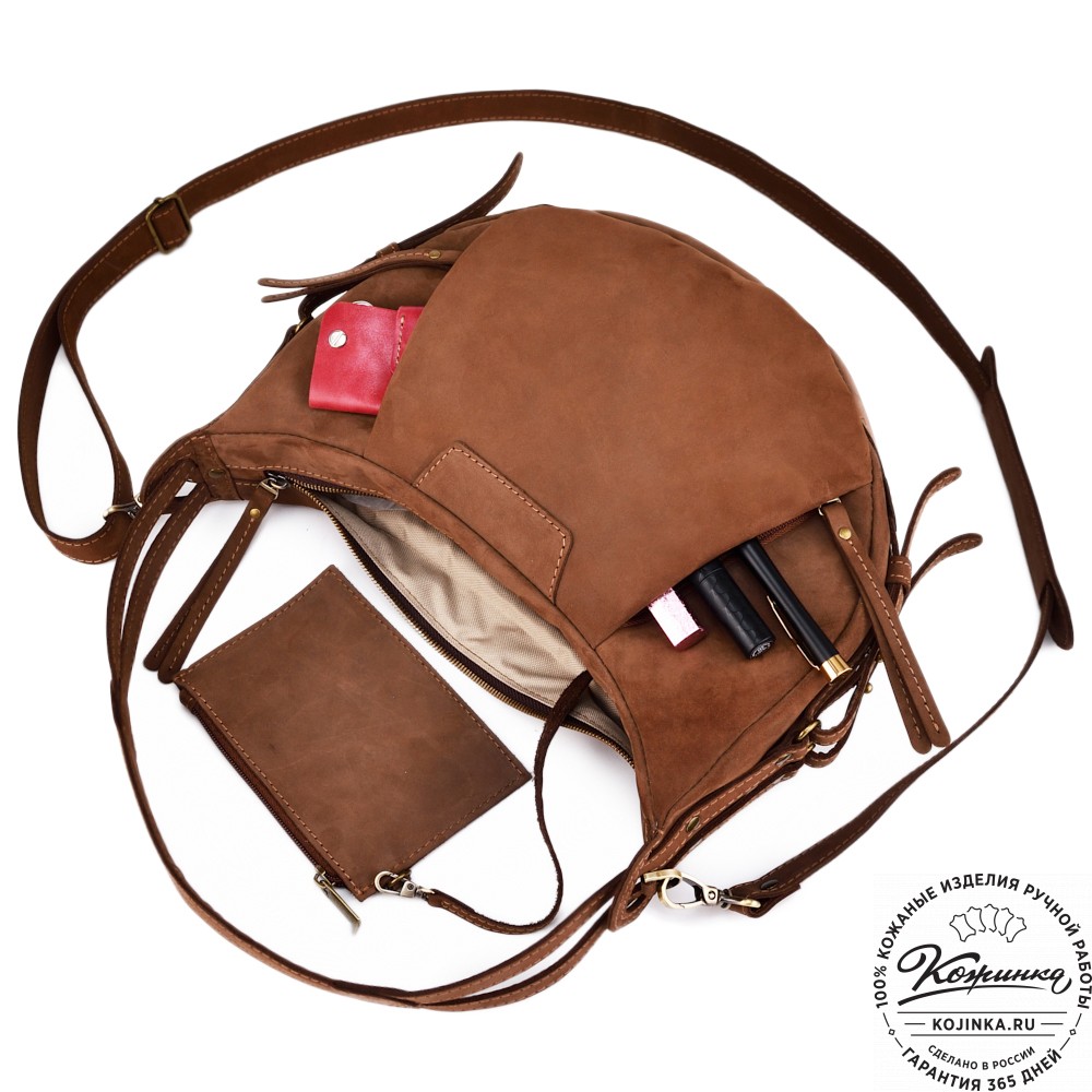 Женская кожаная сумка "Техас" (коричневый нубук)
