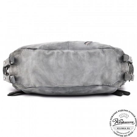 Женская кожаная сумка "Техас" (серый нубук)