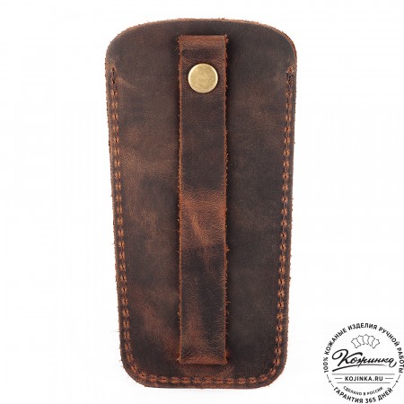 Кожаная ключница "Дерби" (тёмно-коричневый крейзи)