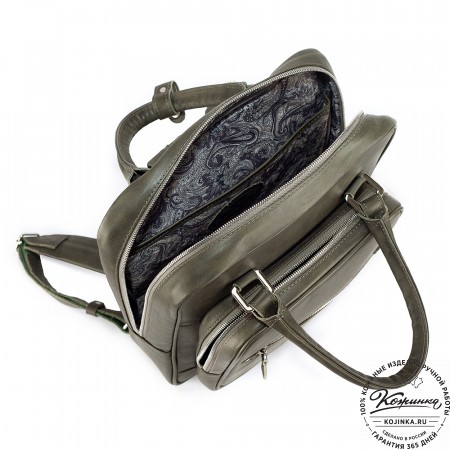 Кожаный рюкзак "Касандра" (хаки гладкая кожа)