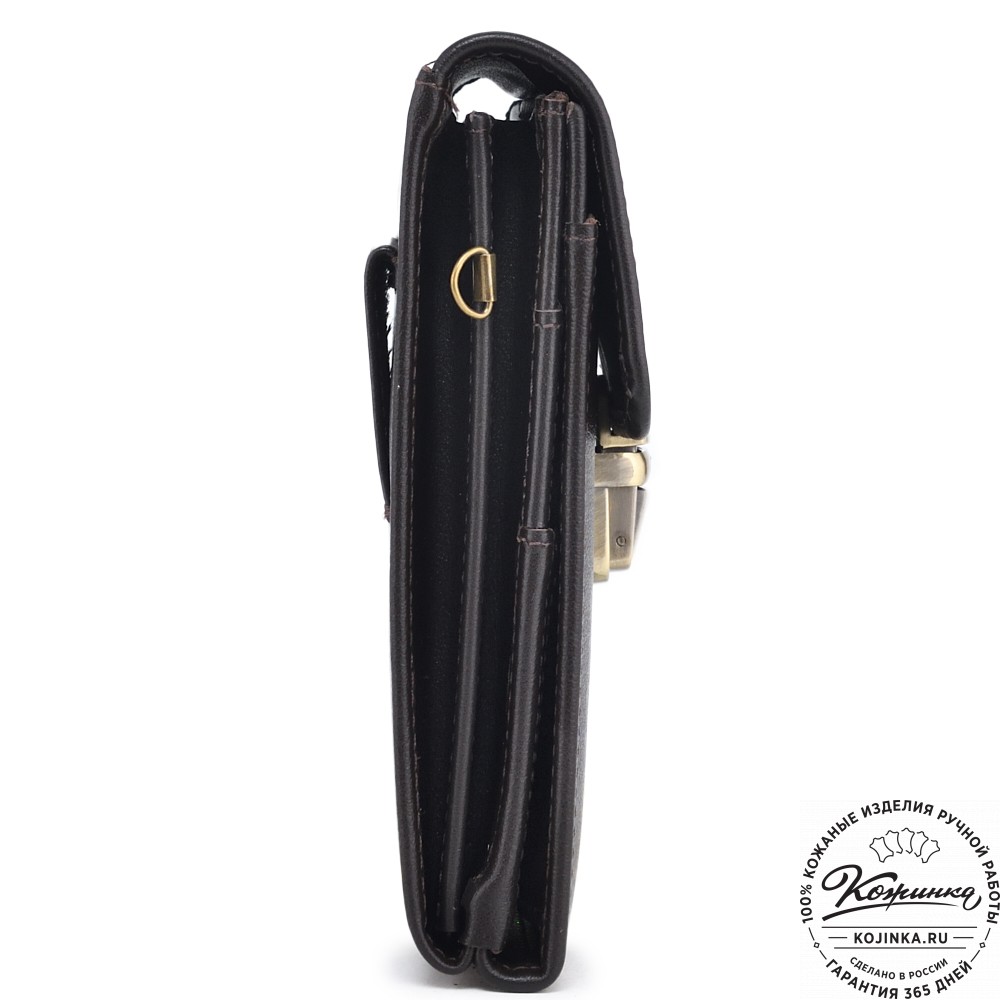 Кожаная сумка для документов "Чикаго" (темно-коричневая)