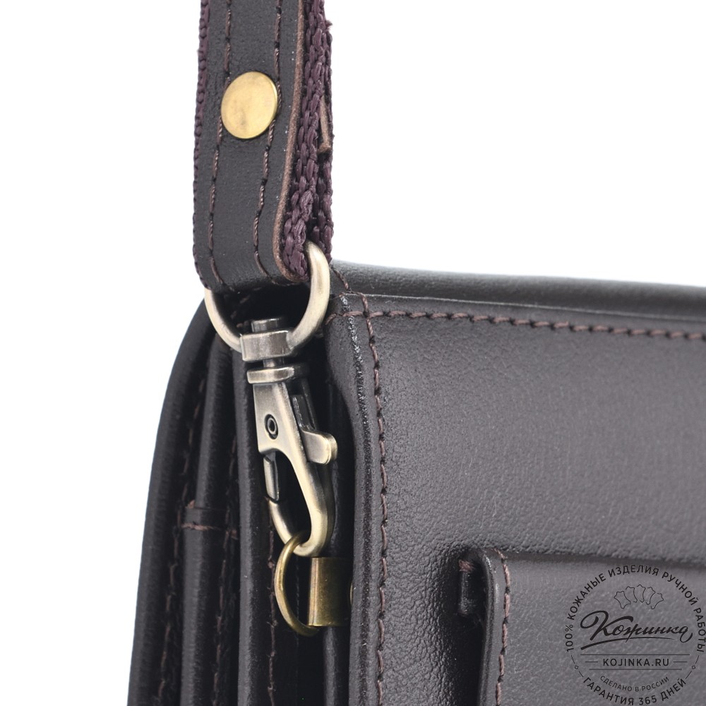 Кожаная сумка для документов "Чикаго" (темно-коричневая)