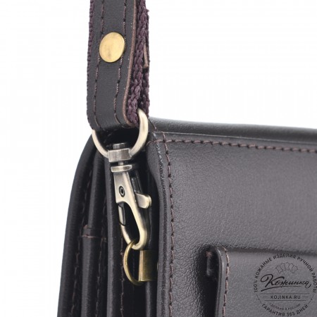 Кожаная сумка для документов "Чикаго" (темно-коричневая)