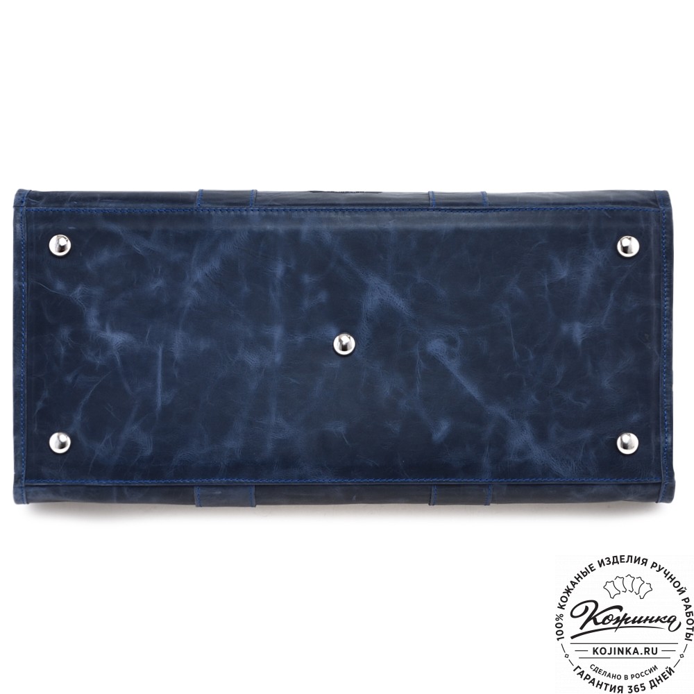  Кожаная дорожная сумка "Чарли" (синий антик) 