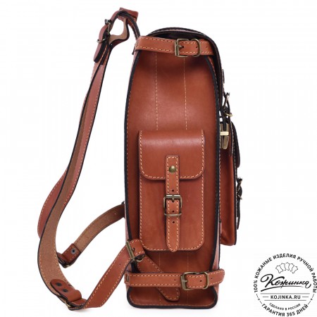 Кожаный ранец "Максимус 3" (рыжий)
