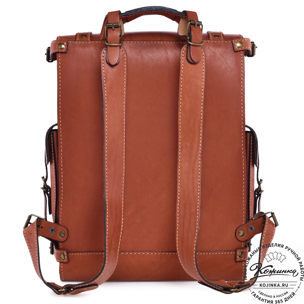 Кожаный ранец "Максимус 3" (рыжий)