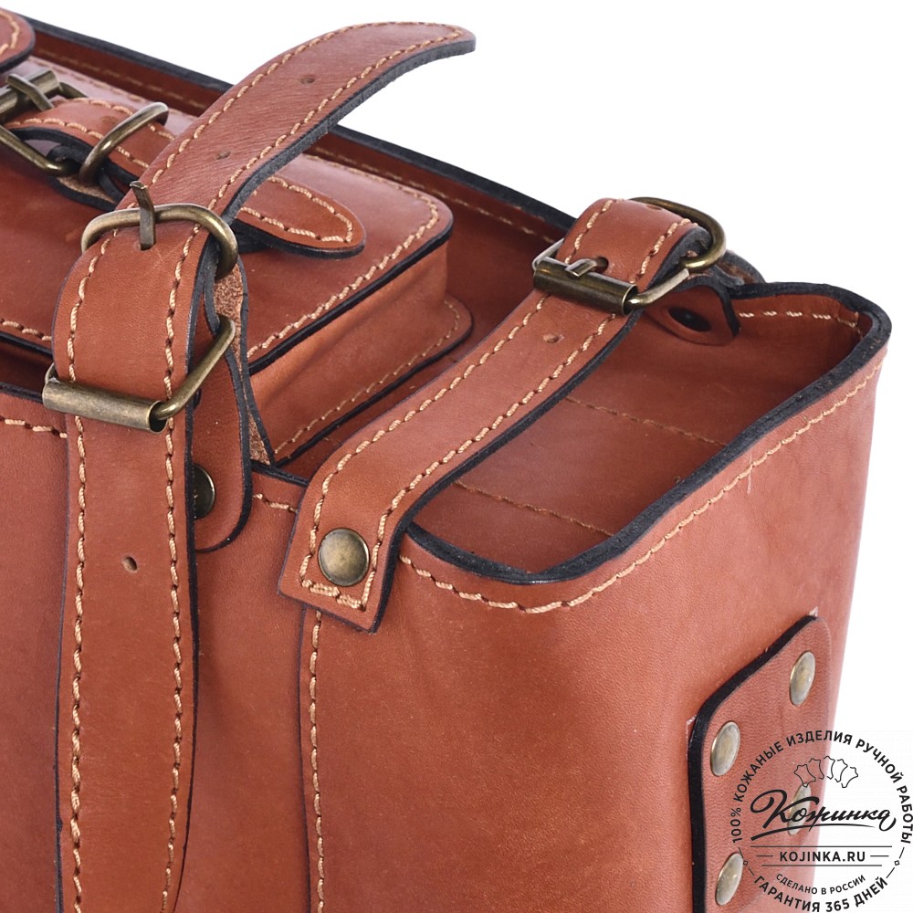 Кожаный ранец "Максимус 3" (рыжий)