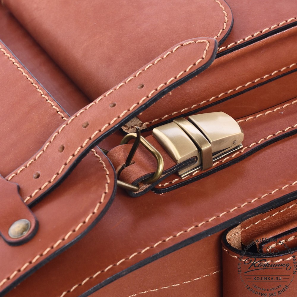 Кожаный ранец "Максимус 3" (рыжий)