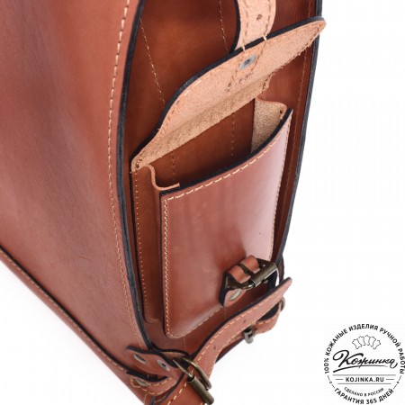 Кожаный ранец "Максимус 3" (рыжий)