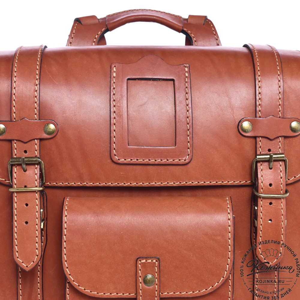 Кожаный ранец "Максимус 3" (рыжий)